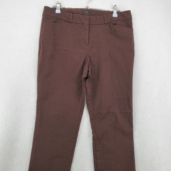 WORTHINGTON INDUSTRIES Pants Women's Canvas Slim Chino Stretch Brown 8 - Picture 4 of 12